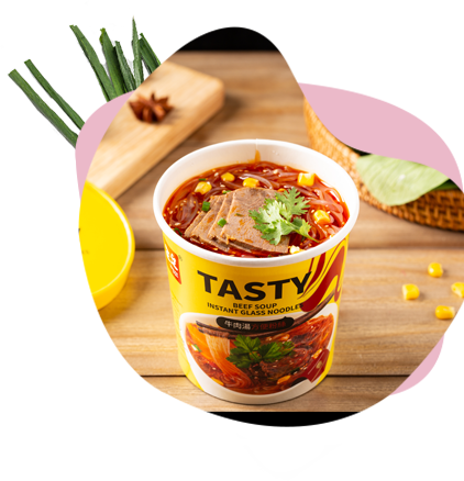 Color Packaging Beef Flavor Instant Glass Noodles Series