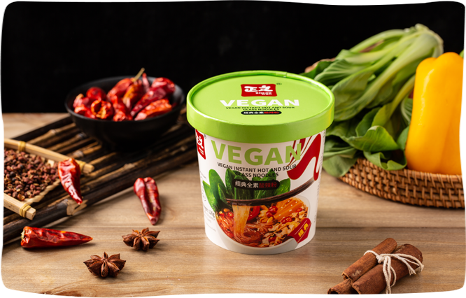 vegan color packaging instant glass noodles series 