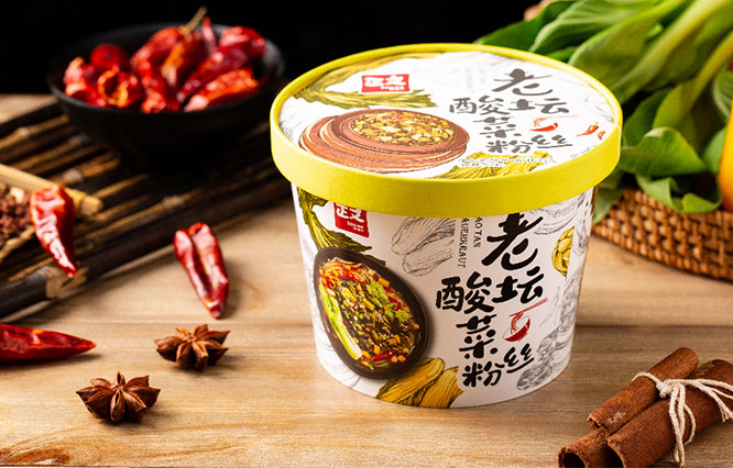color packaging traditional hot and sour flavor instant glass noodles series 3