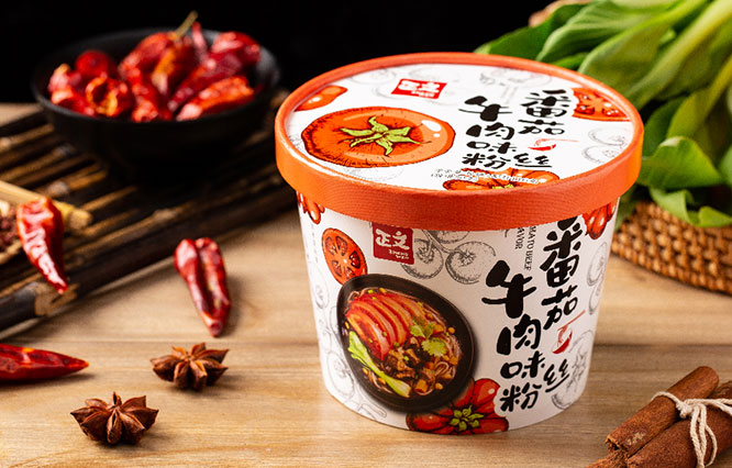 color packaging traditional hot and sour flavor instant glass noodles series 6